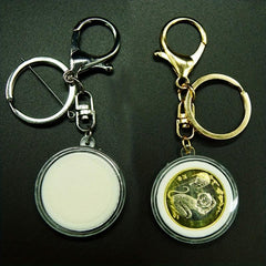 Acrylic Coin Storage Box with Adjustable Keychain - Random