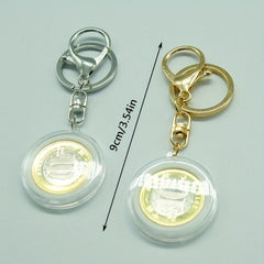 Acrylic Coin Storage Box with Adjustable Keychain - Random