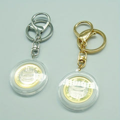 Acrylic Coin Storage Box with Adjustable Keychain - Random