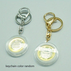 Acrylic Coin Storage Box with Adjustable Keychain - Random