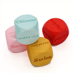 Holiday Party Game Dice Set for Food Takeout Decisions