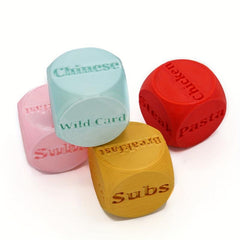 Holiday Party Game Dice Set for Food Takeout Decisions