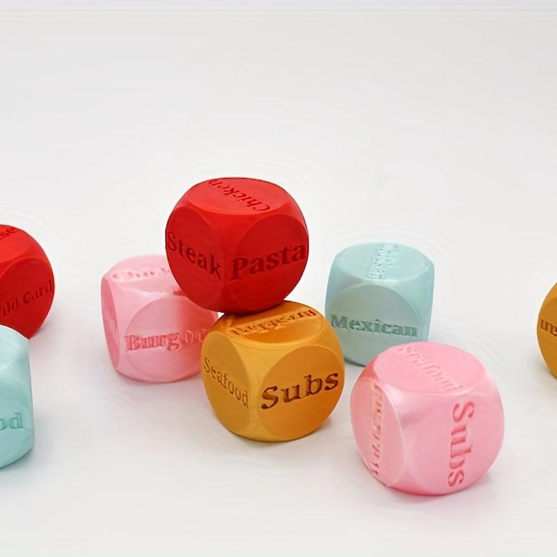 Holiday Party Game Dice Set for Food Takeout Decisions