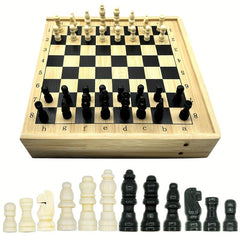 Wooden Chess Educational Board Game - Ideal Gift for Christmas, Birthday, Party