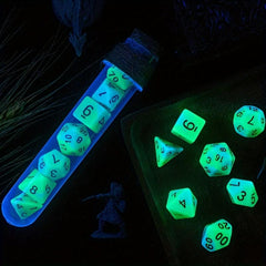 7pcs Test Tube Dice Set With Wooden Plug Luminous Dice for Kids