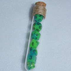 7pcs Test Tube Dice Set With Wooden Plug Luminous Dice for Kids