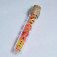 7pcs Test Tube Dice Set With Wooden Plug Luminous Dice for Kids