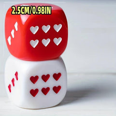 25mm Red Heart Dice Acrylic 6 Sided Round Heart Dice Bar Party Family Game