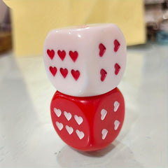 25mm Red Heart Dice Acrylic 6 Sided Round Heart Dice Bar Party Family Game