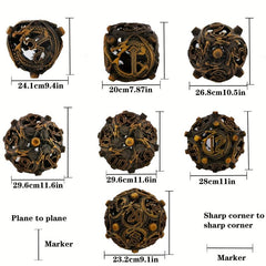 Metal Hollow Dragon Dice Set 7 Piece Set Tabletop RPG Dice