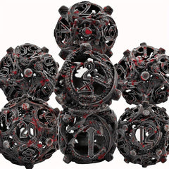 Metal Hollow Dragon Dice Set 7 Piece Set Tabletop RPG Dice