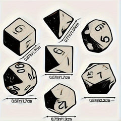 7pcs Golden Polyhedral Dice Set with Storage Bag
