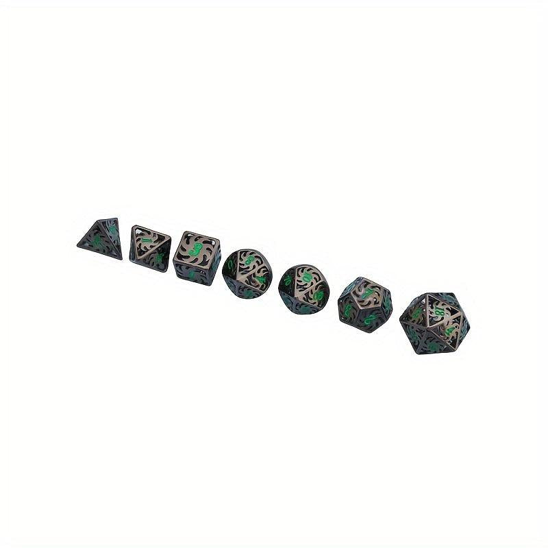 7pcs Hollow Metal Polyhedral Dices for Cosplay Game