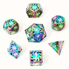 7pcs Hollow Metal Polyhedral Dices for Cosplay Game