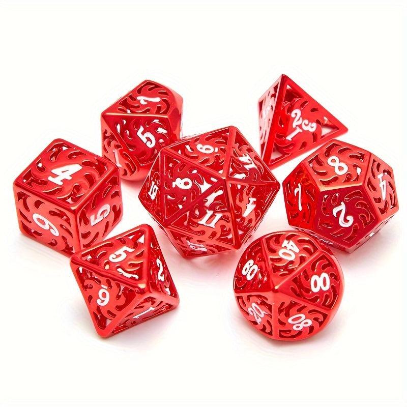 7pcs Hollow Metal Polyhedral Dices for Cosplay Game