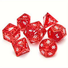 7pcs Hollow Metal Polyhedral Dices for Cosplay Game