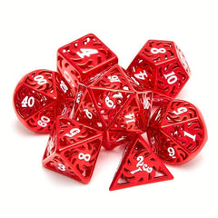 7pcs Hollow Metal Polyhedral Dices for Cosplay Game