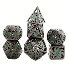7pcs Hollow Metal Polyhedral Dices for Cosplay Game