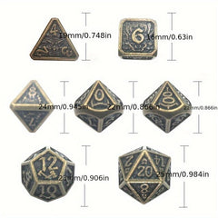Dragon Scale Metal Copper Green Polyhedral Dice Set