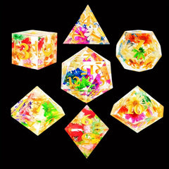 7pcs Polyhedral Dice Set for Cosplay Game Gift