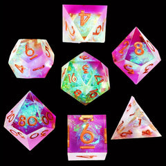 7pcs Polyhedral Dice Set for Cosplay Game Gift