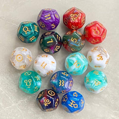 Acrylic 12 Constellation Polyhedron D12 Game Dice