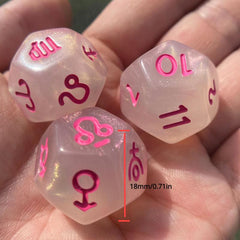 Acrylic 12 Constellation Polyhedron D12 Game Dice