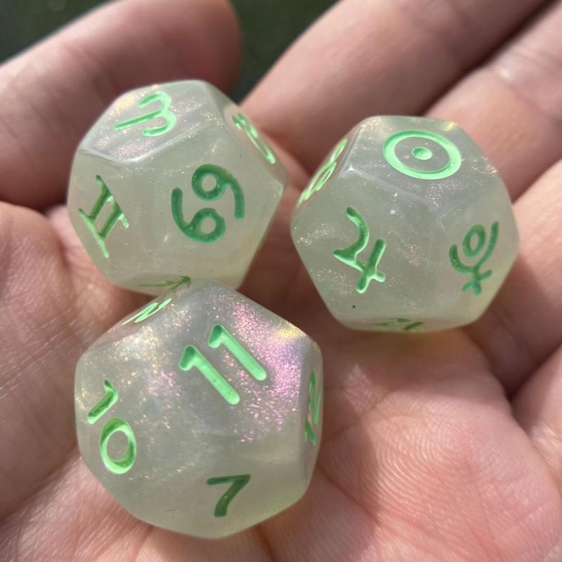 Acrylic 12 Constellation Polyhedron D12 Game Dice