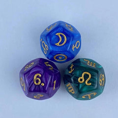 Acrylic 12 Constellation Polyhedron D12 Game Dice