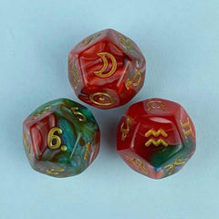 Acrylic 12 Constellation Polyhedron D12 Game Dice