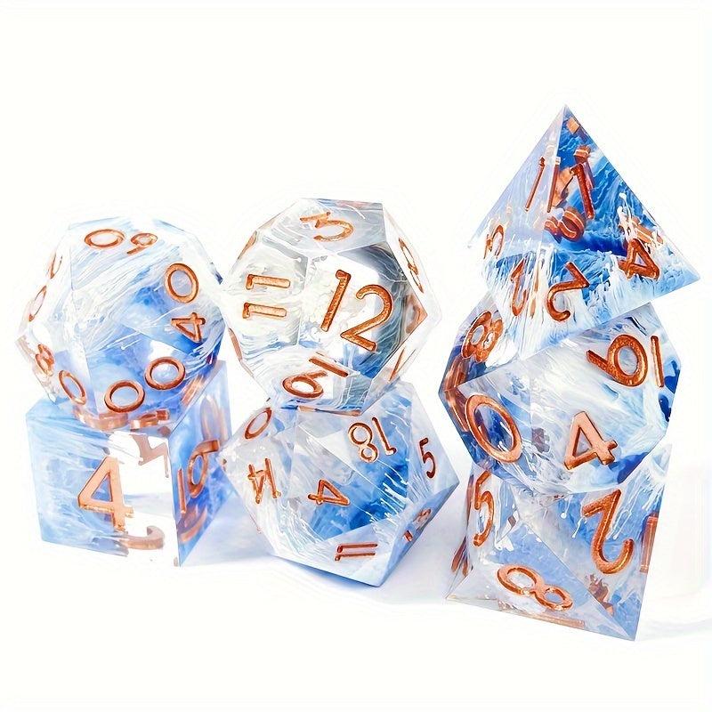 7pcs Sharp Edge Dice Set for RPG Board Game Halloween Christmas Gift