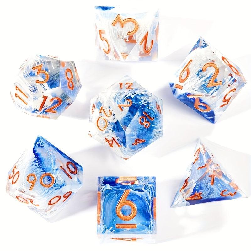 7pcs Sharp Edge Dice Set for RPG Board Game Halloween Christmas Gift
