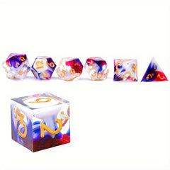 7pcs Sharp Edge Dice Set for RPG Board Game Halloween Christmas Gift