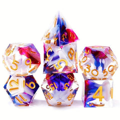 7pcs Sharp Edge Dice Set for RPG Board Game Halloween Christmas Gift