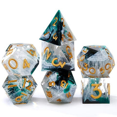 Colored Resin Dice Roll Game 7 Sided Dice Role Playing Board Game Gift