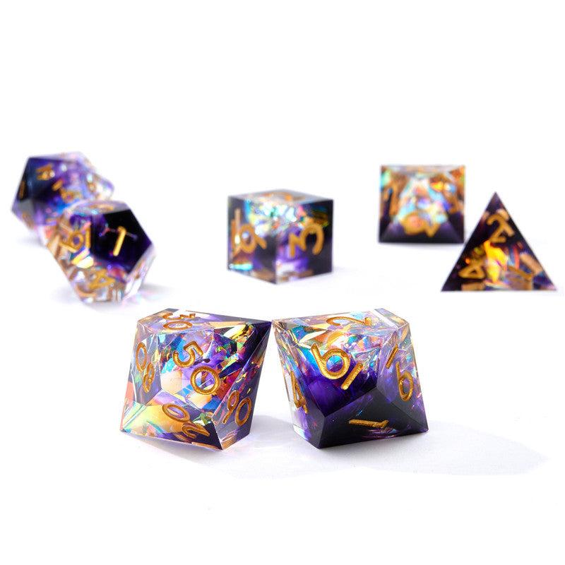 Colored Resin Dice Roll Game 7 Sided Dice Role Playing Board Game Gift