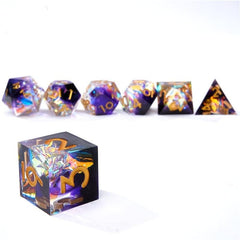 Colored Resin Dice Roll Game 7 Sided Dice Role Playing Board Game Gift