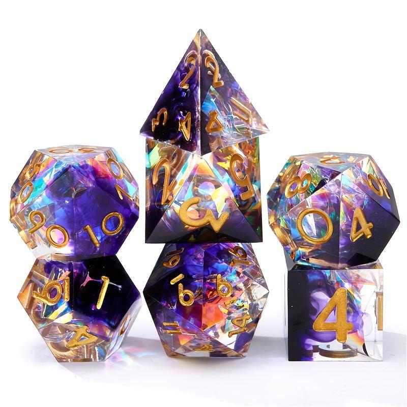 Colored Resin Dice Roll Game 7 Sided Dice Role Playing Board Game Gift
