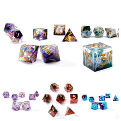Colored Resin Dice Roll Game 7 Sided Dice Role Playing Board Game Gift
