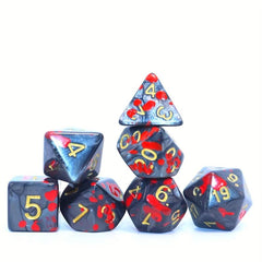 Bloodstained Pearl And Red Polyhedral Dice Set - 7pcs