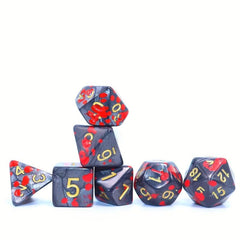 Bloodstained Pearl And Red Polyhedral Dice Set - 7pcs