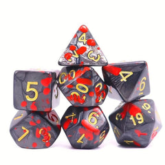 Bloodstained Pearl And Red Polyhedral Dice Set - 7pcs