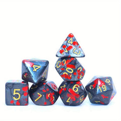 Bloodstained Pearl And Red Polyhedral Dice Set - 7pcs