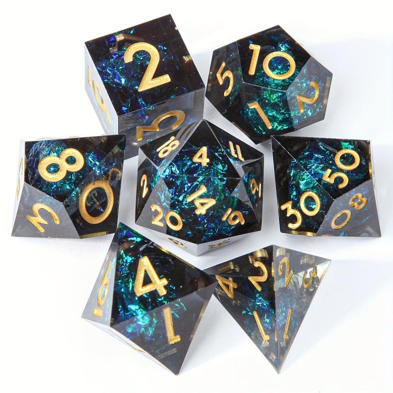 7pcs Resin Polyhedral Dices for Cosplay Board Game Gift