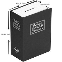 Mini Book Safe Box Money Cash Jewelry Security Lock with Keys