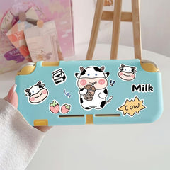 Cow Game Console Cover with Handle, Silicone Soft Shell