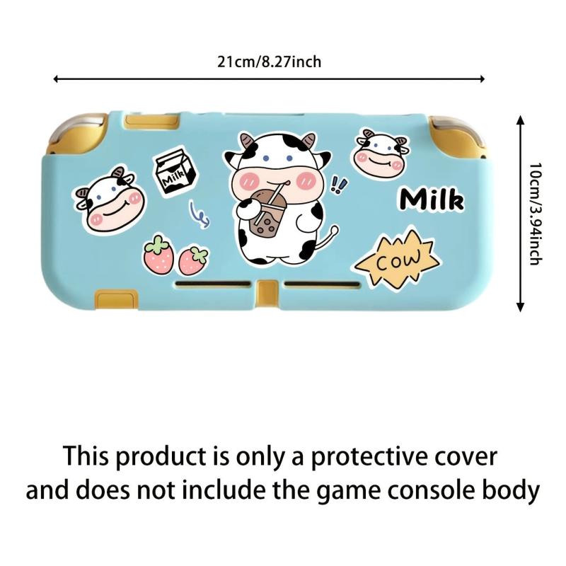 Cow Game Console Cover with Handle, Silicone Soft Shell