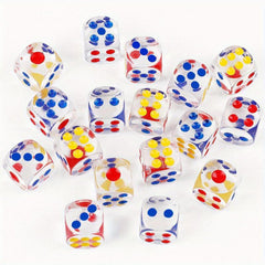 10pcs Colorful Resin Dices Set for Bar Games 14mm Transparent Chess Accessories