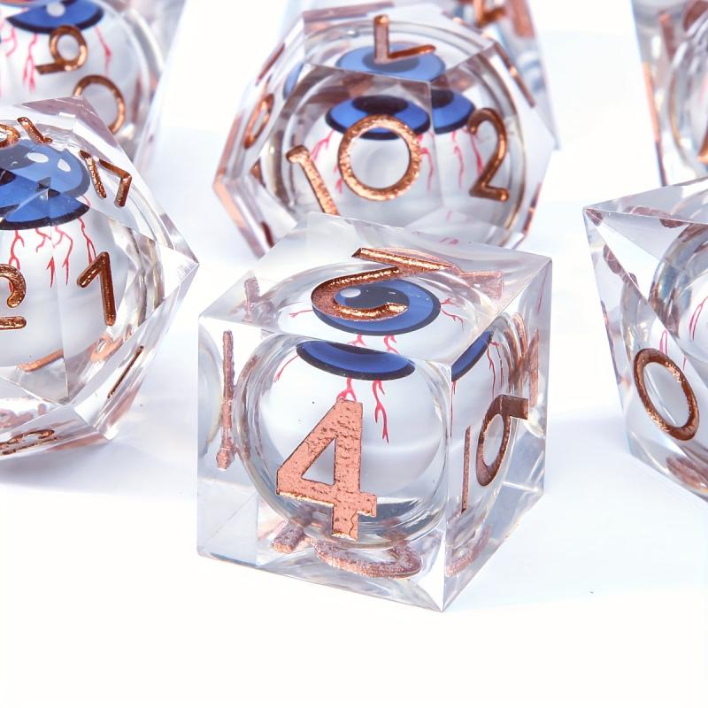 7pcs Translucent Resin Dice Set For Board Game