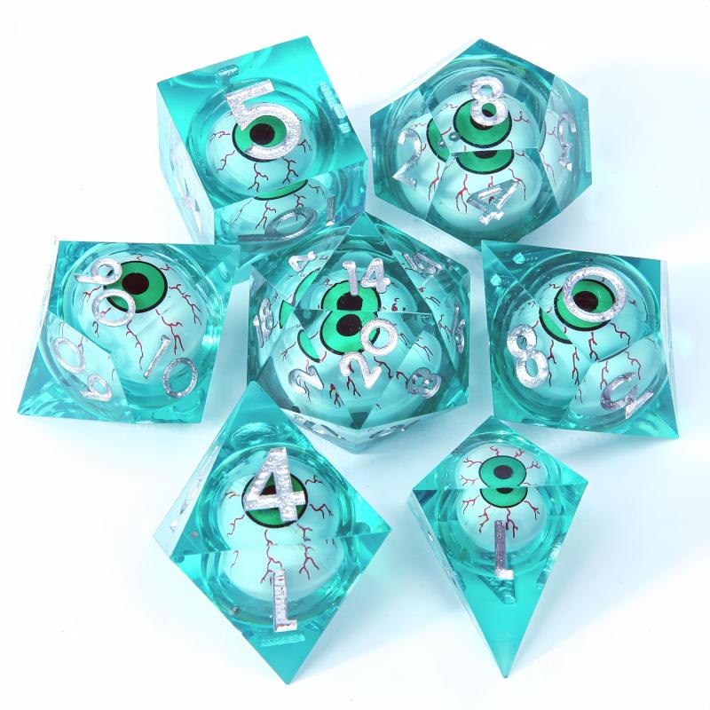 7pcs Translucent Resin Dice Set For Board Game